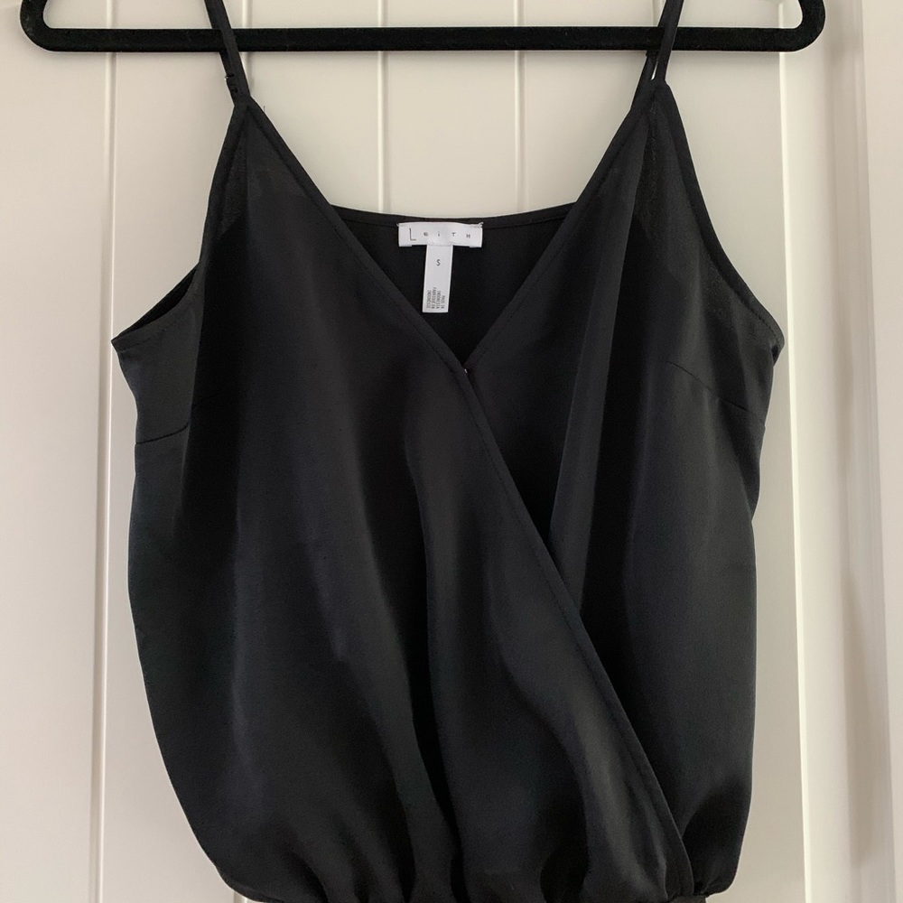 Leith Black Wrap Bodysuit - Picture 3 of 12